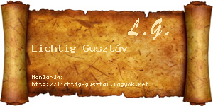 Lichtig Gusztáv névjegykártya